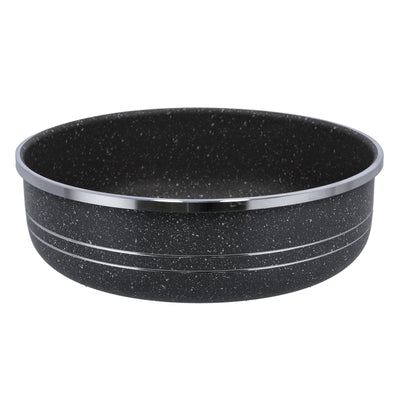 Royalford RF10095 28cm Rolling Edge Round Baking Pan | Forged Aluminium Granite Non-Stick Bakeware | 5-layer construction  | Reinforced 5.0mm rolling edge | Lightweight