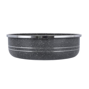 Royalford RF10095 28cm Rolling Edge Round Baking Pan | Forged Aluminium Granite Non-Stick Bakeware | 5-layer construction  | Reinforced 5.0mm rolling edge | Lightweight