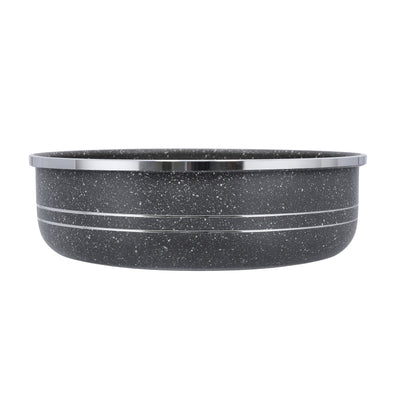 Royalford RF10095 28cm Rolling Edge Round Baking Pan | Forged Aluminium Granite Non-Stick Bakeware | 5-layer construction  | Reinforced 5.0mm rolling edge | Lightweight