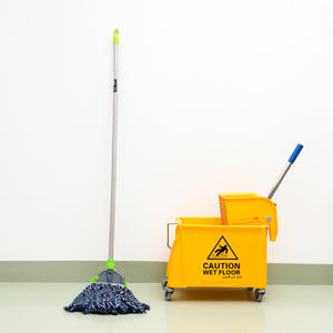 Royalford RF10100 Multi Colour Cotton Mop| PVC Coated Wooden Handle Super Absorbent Floor Cleaning Mop for Tiles, Marble, Wood & All Surface| Perfect For Daily Cleaning