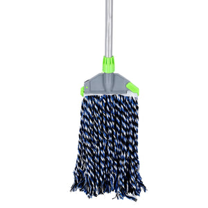 Royalford RF10100 Multi Colour Cotton Mop| PVC Coated Wooden Handle Super Absorbent Floor Cleaning Mop for Tiles, Marble, Wood & All Surface| Perfect For Daily Cleaning