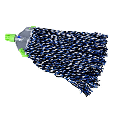 Royalford RF10100 Multi Colour Cotton Mop| PVC Coated Wooden Handle Super Absorbent Floor Cleaning Mop for Tiles, Marble, Wood & All Surface| Perfect For Daily Cleaning