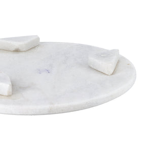 Royalford RF10140 Marble Chapati Table | 100% Natural White Marble Rolling Board for Roti, Chapati & Paratha | Heavy Duty Round Chapati Table | Heavy & Stable Base