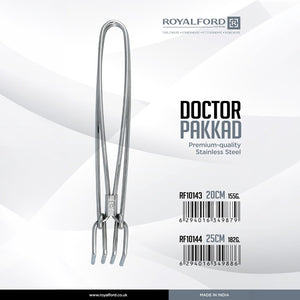 Royalford RF10143 Doctor Pakkad Stainless Steel Tongs| durable & rust-resistant kitchen tool with strong grip| ideal for cooking & handling hot utensils safely|
