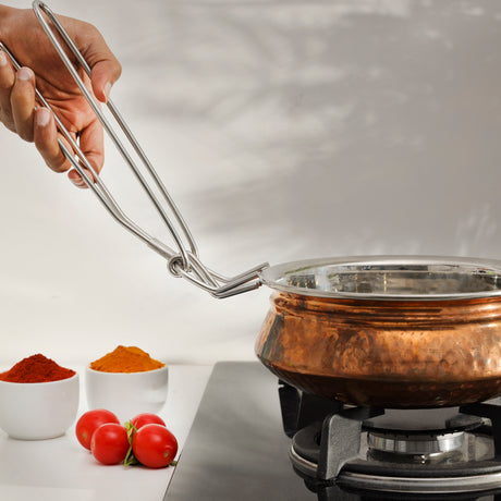 Royalford RF10143 Doctor Pakkad Stainless Steel Tongs| durable & rust-resistant kitchen tool with strong grip| ideal for cooking & handling hot utensils safely|