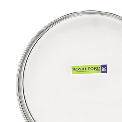 Royalford RF10158 Stainless Steel Khumcha Plate 24CM | Heavy Duty Round Serving Plate with Mirror Finish | Food Serving Plate for Dining, Kitchen & Restaurants Use