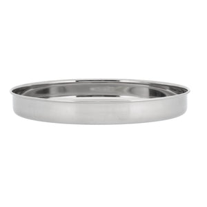 Royalford RF10158 Stainless Steel Khumcha Plate 24CM | Heavy Duty Round Serving Plate with Mirror Finish | Food Serving Plate for Dining, Kitchen & Restaurants Use