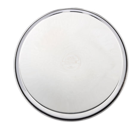 Royalford RF10161 Stainless Steel Bidding Thali 26.5cm | Heavy-Duty Rust-Resistant Dinner Plate | Mirror Finish |  Food-Grade Serving Plate for Home & Catering Use