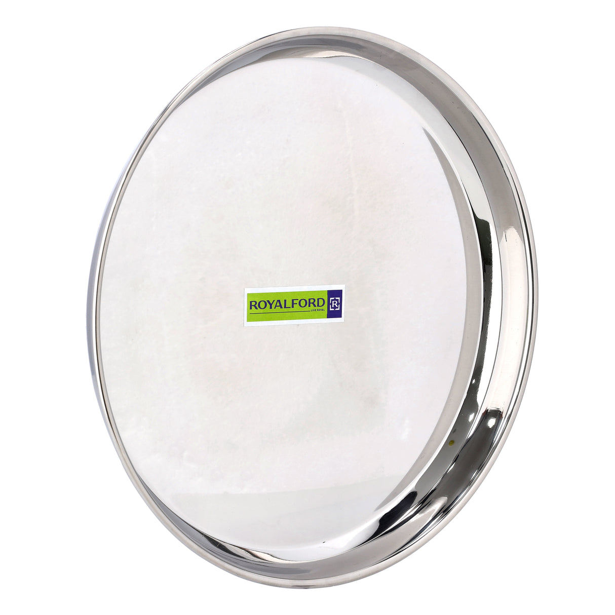 Royalford RF10162 Stainless Steel Bidding Thali |Heavy Duty Serving Plate| 29cm Mirror Finish Food Grade Rust Resistant Durable Round Dinner Plate for Home & Catering Use