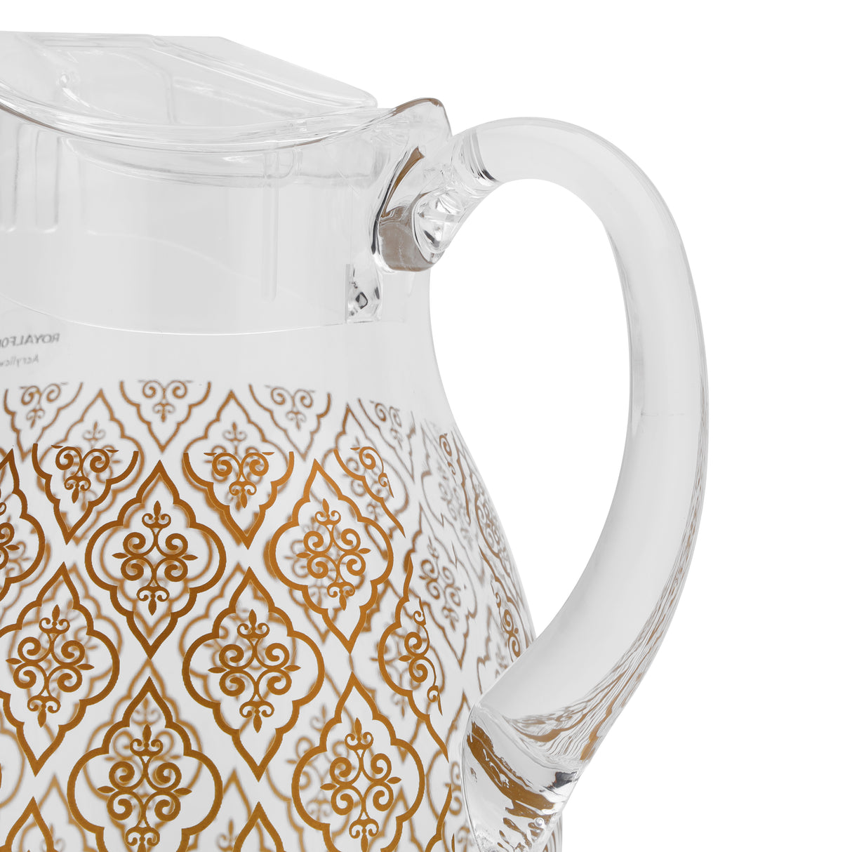 Royalford RF10163 Alyssa Acrylic Water Jug 2.10L | BPA-Free Premium Beverage Pitcher | Comfortable Ergonomic Handle | Precision Pour Spout | Temperature Resistant