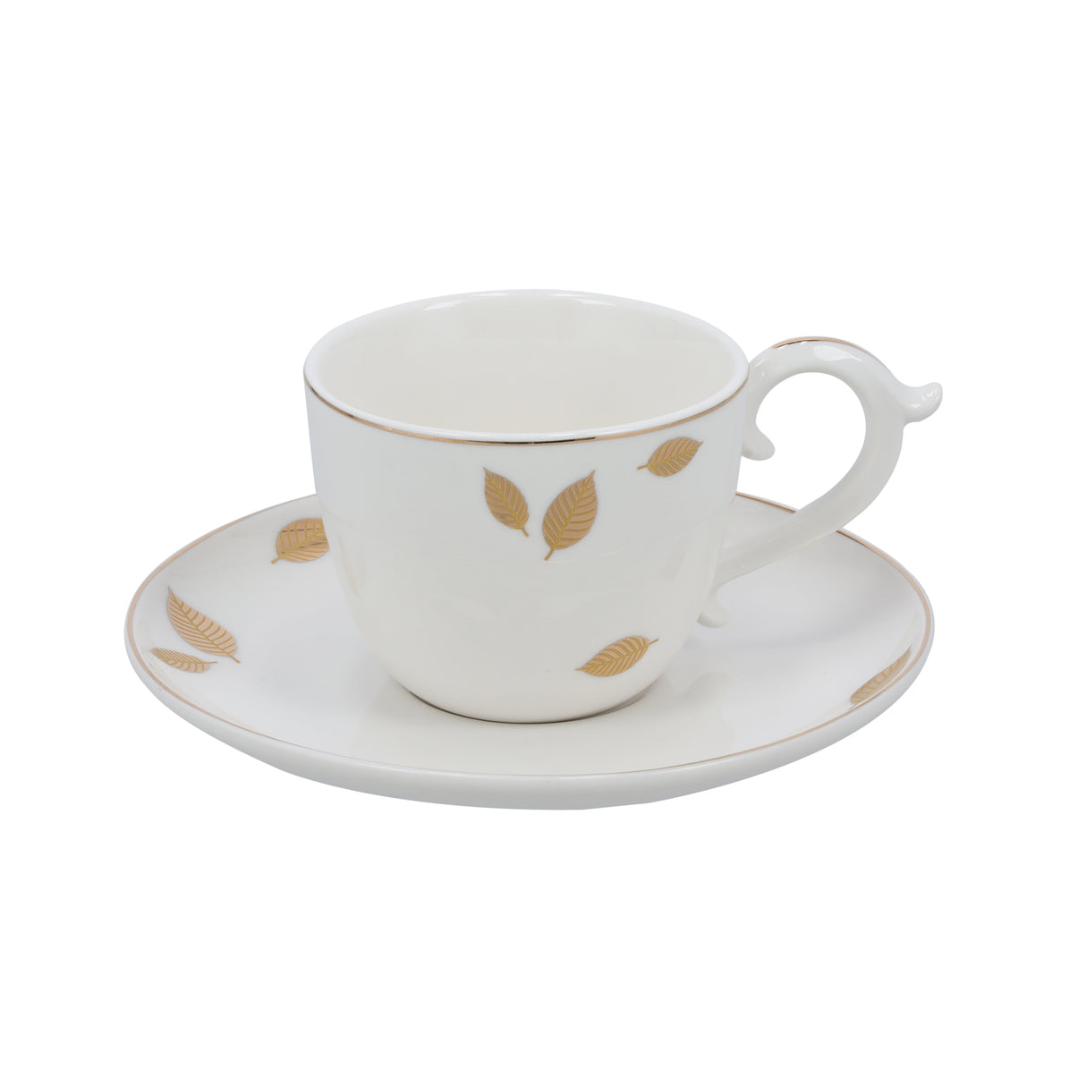 Royalford RF10175 Bone China Cup & Saucer Set 12pcs | Premium Tea & Coffee Cups with Matching Saucers| Dishwasher Safe Tableware for Home, Gifting & Entertaining Use
