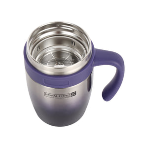 Royalford RF10181 Vacuum Mug 450ml | Premium Double Wall Stainless Steel Insulation | Long-Lasting Hot & Cold Temperature Retention | Secure Lock Lid |  Travel-Friendly