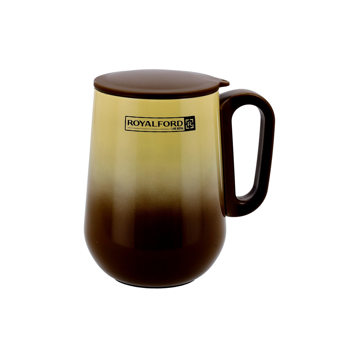 Royalford RF10183 Double Wall Stainless Steel Coffee Mug 270ml | SS304 Insulated Hot & Cold Travel Mug with Leak-Proof Lid | Durable Handle & Premium Finish Design