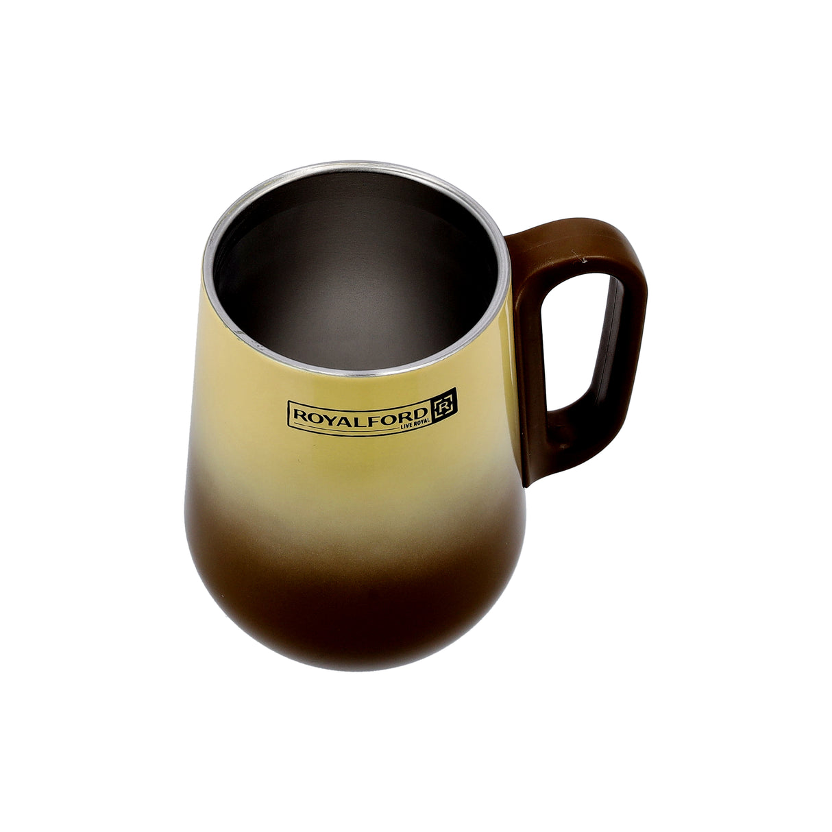 Royalford RF10183 Double Wall Stainless Steel Coffee Mug 270ml | SS304 Insulated Hot & Cold Travel Mug with Leak-Proof Lid | Durable Handle & Premium Finish Design
