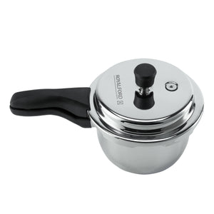 Royalford RF10184 Stainless Steel Pressure Cooker 3L | Premium SS304 Body| Whistling Weight Valve| Metallic Safety Plug| Gasket Release Safety System |  Induction Base