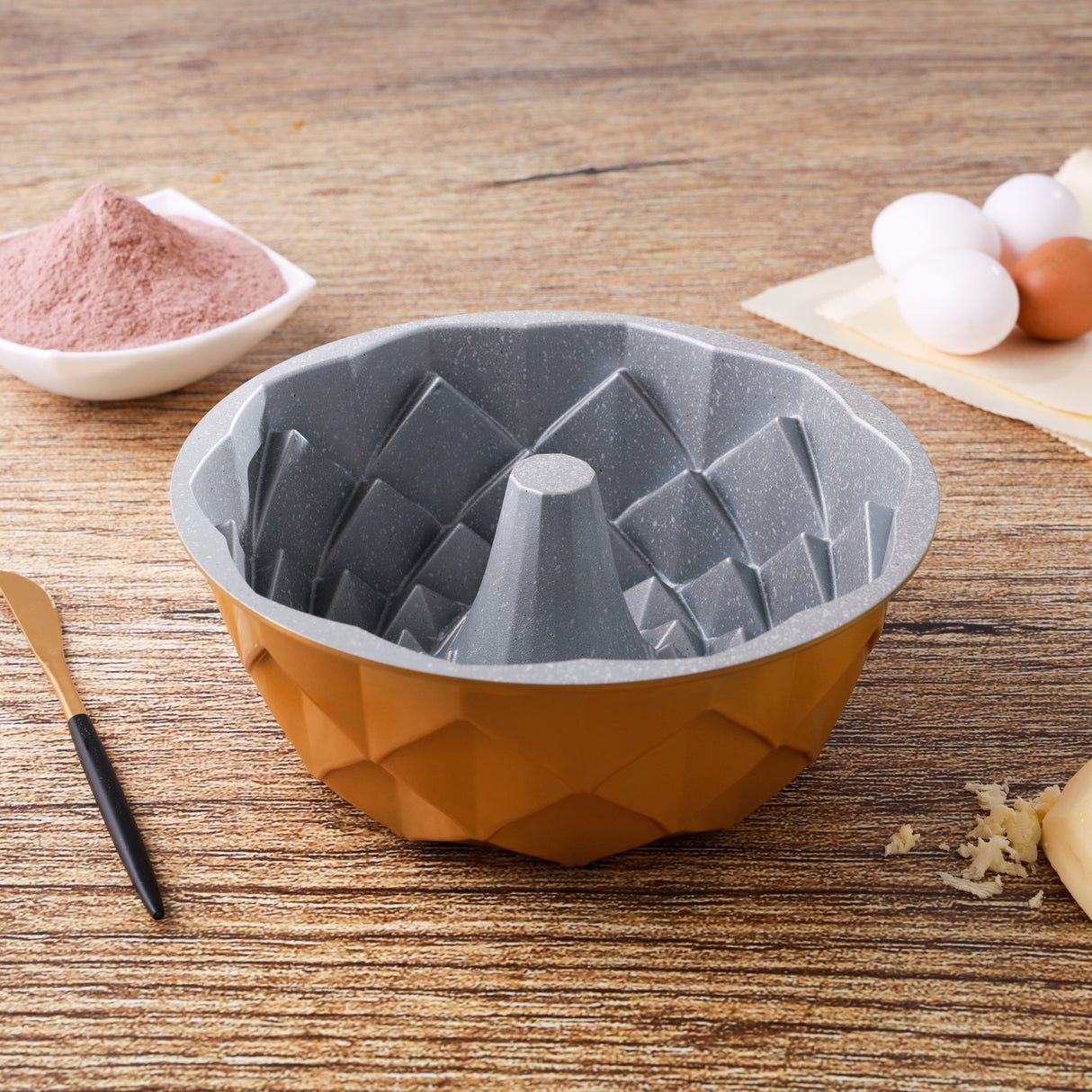 Royalford RF10199 Kaleidoscope Cake Mould | 24cm Premium Aluminium Cake Pan | 230°C Oven Safe| Non-Stick Bakeware | Durable 3mm Thickness for Perfectly Patterned Cakes