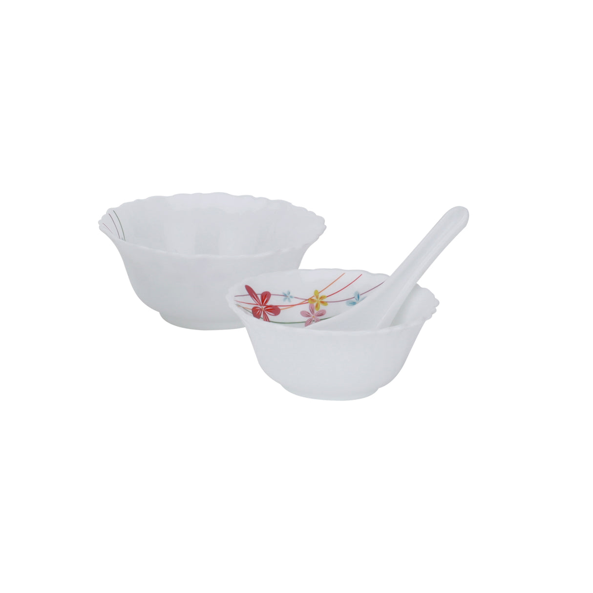 Royalford RF10200 Opalware Dinner Set 50 Pcs | Premium Assorted Design Dinnerware with Plates, Bowls, Cups & Saucers for Home, Family Dining, Guests & Daily Use