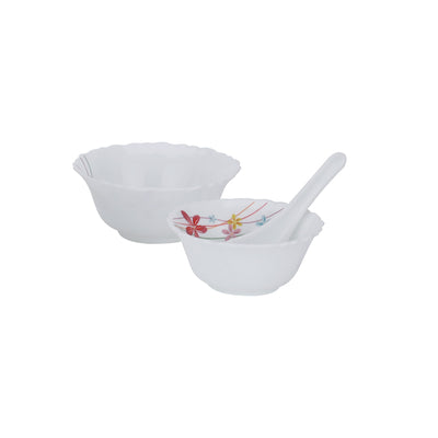 Royalford RF10200 Opalware Dinner Set 50 Pcs | Premium Assorted Design Dinnerware with Plates, Bowls, Cups & Saucers for Home, Family Dining, Guests & Daily Use