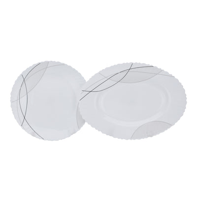 Royalford RF10201 50-Piece Opalware Dinner Set Assorted Design | Premium Lightweight Dinnerware Plates, Bowls, Cups & Spoons for Everyday and Formal Dining Tableware Set