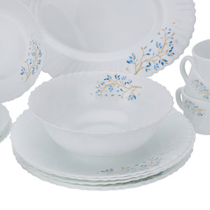 Royalford 50-Piece Opalware Dinner Set RF10202 | Assorted Design Tableware | Premium Break-Resistant Opal Glass | Lightweight & Heat-Resistant Build | Dishwasher Safe