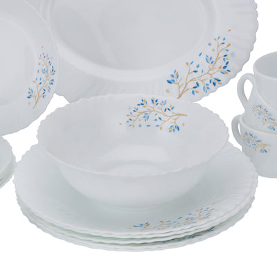 Royalford 50-Piece Opalware Dinner Set RF10202 | Assorted Design Tableware | Premium Break-Resistant Opal Glass | Lightweight & Heat-Resistant Build | Dishwasher Safe