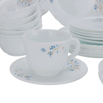 Royalford 50-Piece Opalware Dinner Set RF10202 | Assorted Design Tableware | Premium Break-Resistant Opal Glass | Lightweight & Heat-Resistant Build | Dishwasher Safe