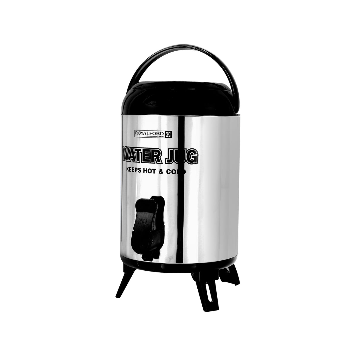 Supreme Thermos Flask, Double Wall Stainless Steel, RF10213 | 3.80L, PU Foam Insulation, Keeps Drink Hot or Cold | 410 SS Body & 201 SS Inner | Carry Handle, Collapsible Feet | Excellent for The Home or Office