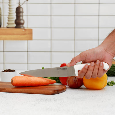 Royalford RF10234 8” Chef Knife| features a premium stainless steel blade with ergonomic PP handle| durable, sharp, and perfect for chopping, slicing, and dicing tasks|