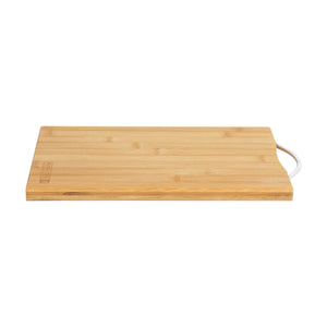 Royalford RF10238 Organic Bamboo Cutting Board with Metal Handle | Durable Wooden Chopping Board | Eco Friendly Thick Cutting Board for Vegetables, Meat & Bread