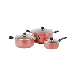 Royalford RF10244 10 Pieces Granite Coated Cookware Set  | Induction Compatible Aluminium Pots and Pans | Tempered Glass Lids |  3 Layer Coating  & Durable Design