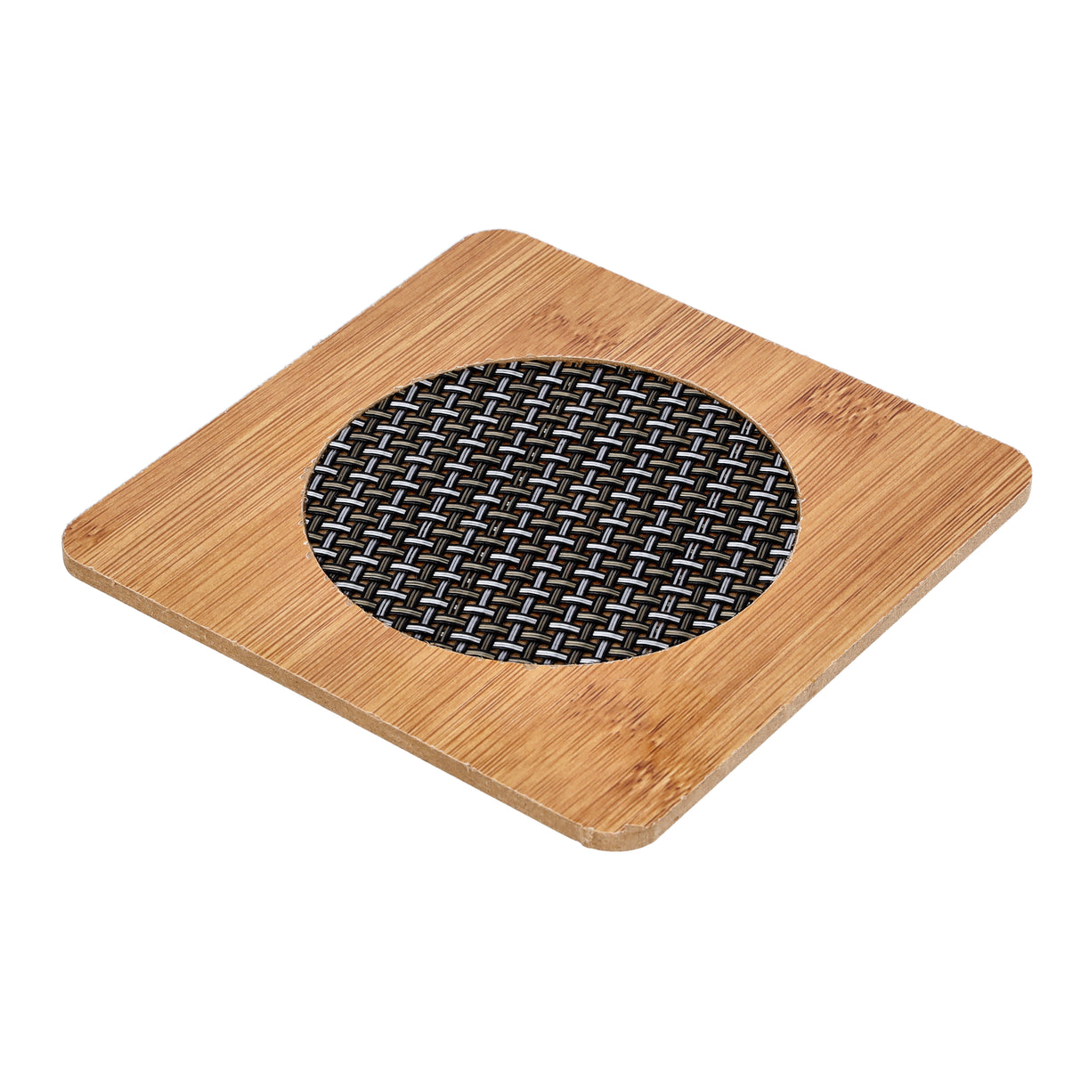 Royalford RF10245 Bamboo Square Heat Pad | 14.5cm | Eco-Friendly | Non-Slip Heat Resistant Durable Kitchen Trivet Mat | Perfect For Hot Pots & Dishes | Antibacterial