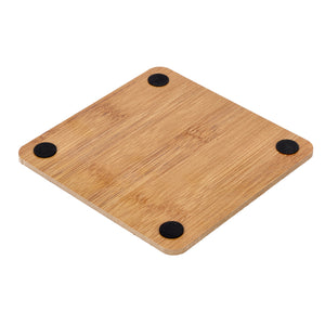 Royalford RF10245 Bamboo Square Heat Pad | 14.5cm | Eco-Friendly | Non-Slip Heat Resistant Durable Kitchen Trivet Mat | Perfect For Hot Pots & Dishes | Antibacterial