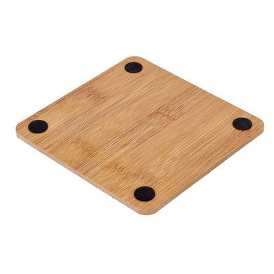 Royalford RF10245 Bamboo Square Heat Pad | 14.5cm | Eco-Friendly | Non-Slip Heat Resistant Durable Kitchen Trivet Mat | Perfect For Hot Pots & Dishes | Antibacterial