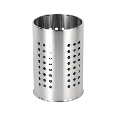 Royalford RF10247 Stainless Steel Cutlery Holder | 18cm Kitchen Utensil Organizer | Ventilated Perforated Design|  Rust Resistant Steel Stand for Spoons, Forks & Knives