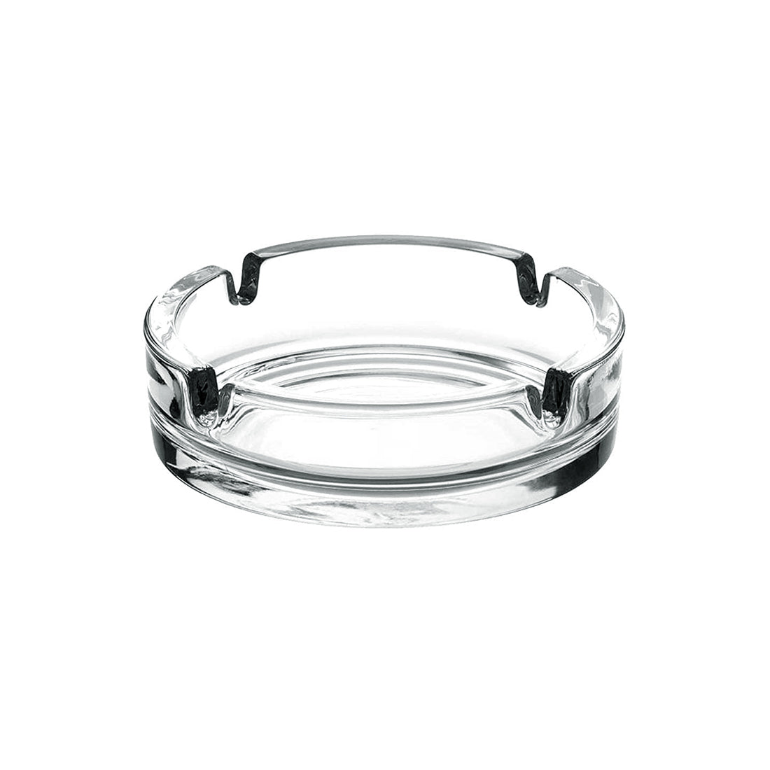 Royalford RF10254 Glass Ashtray | 10.8cm | Crystal Clear Lead-Free Durable Ash Tray with Cigarette Holders | Stylish Design | Perfect for Home and Office Table Use