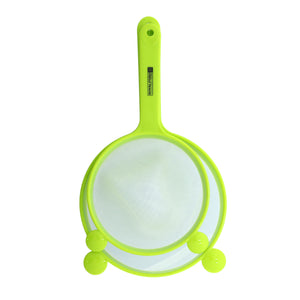 Royalford RF10272 2PCS Strainer Set | 18cm & 15cm Nylon Mesh Kitchen Strainers with PP Handle | Food Grade Durable Sieve | Perfect for Rice, Pasta, Vegetables & Fruits