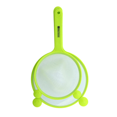 Royalford RF10272 2PCS Strainer Set | 18cm & 15cm Nylon Mesh Kitchen Strainers with PP Handle | Food Grade Durable Sieve | Perfect for Rice, Pasta, Vegetables & Fruits