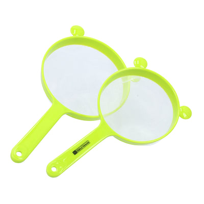 Royalford RF10272 2PCS Strainer Set | 18cm & 15cm Nylon Mesh Kitchen Strainers with PP Handle | Food Grade Durable Sieve | Perfect for Rice, Pasta, Vegetables & Fruits