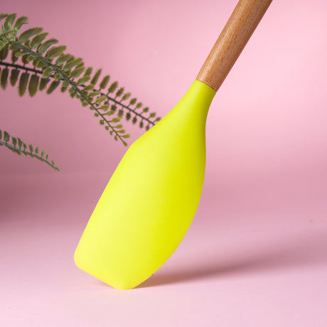Royalford RF10273 Silicone Spatula|  Wooden Handle, made from food-grade silicone & heat-resistant| non-stick friendly, durable, flexible & ideal for cooking and baking|