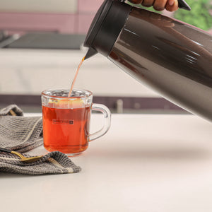 Royalford RF10290 3PCS Glass Mug Set | durable tea & coffee cups with ergonomic handles| transparent glass design, for hot and cold beverages, home, office use|