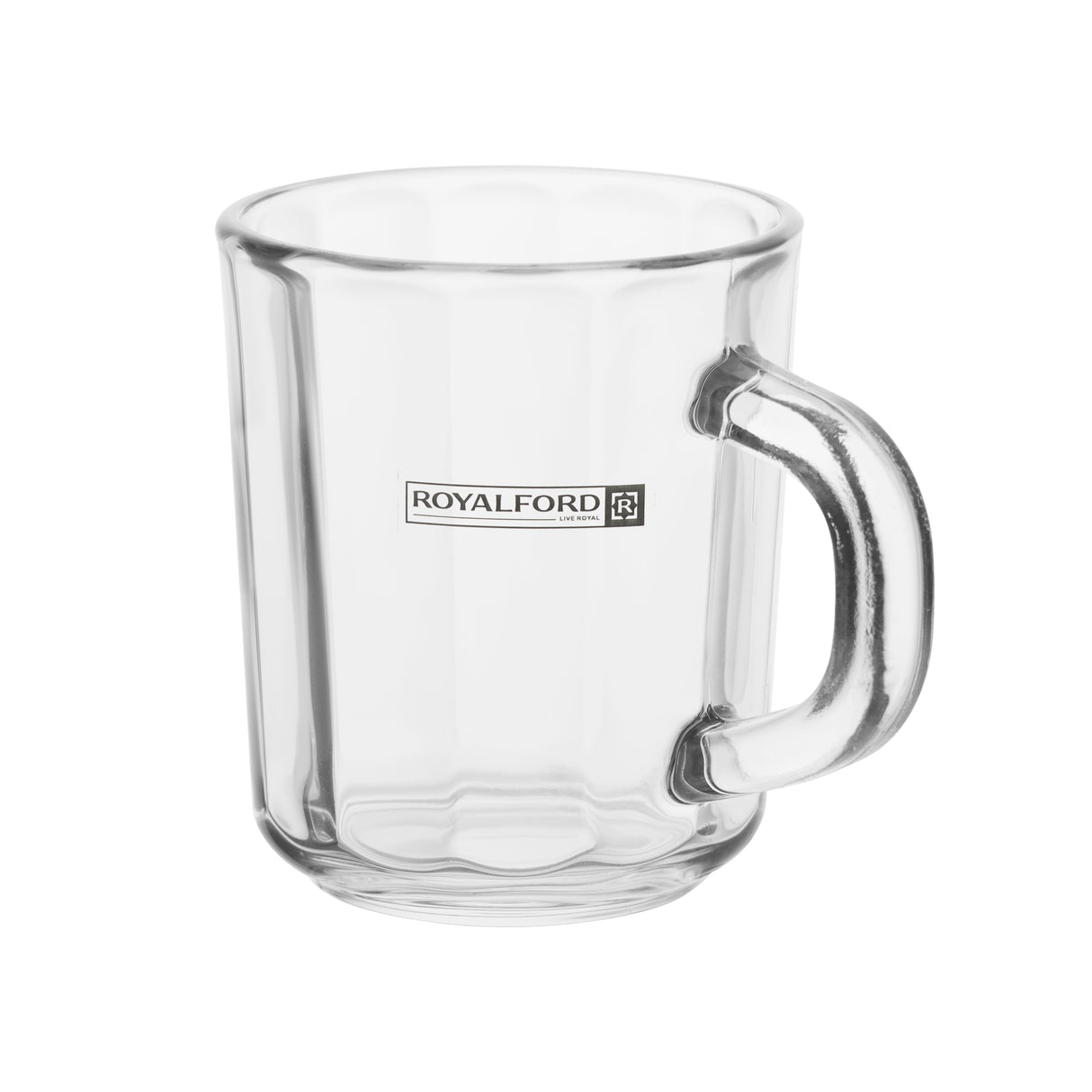 Royalford RF10290 3PCS Glass Mug Set | durable tea & coffee cups with ergonomic handles| transparent glass design, for hot and cold beverages, home, office use|