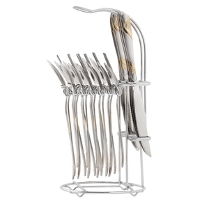 Royalford RF10315 25 Pieces Stainless Steel Cutlery Set with Display Stand | Food-Grade Flatware Set |100% food-grade stainless steel | Mirror-polished surface | Durable