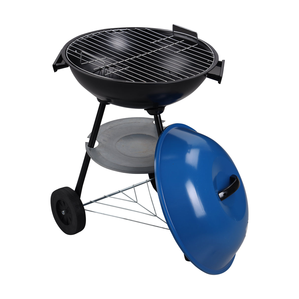 Royalford RF10360 Wheeled Barbecue Stand with Grill | Durable Iron Construction | Large  Grilling Area | Portable Detachable BBQ | Lid & Wheels for Easy Outdoor Cooking