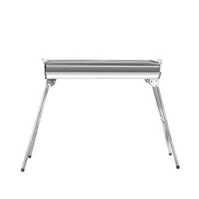 Royalford RF10362 Stainless Steel Barbecue Stand with Grill | Foldable & Portable Outdoor BBQ | Large Grill Area | Durable Stainless Steel Construction for Easy Cooking