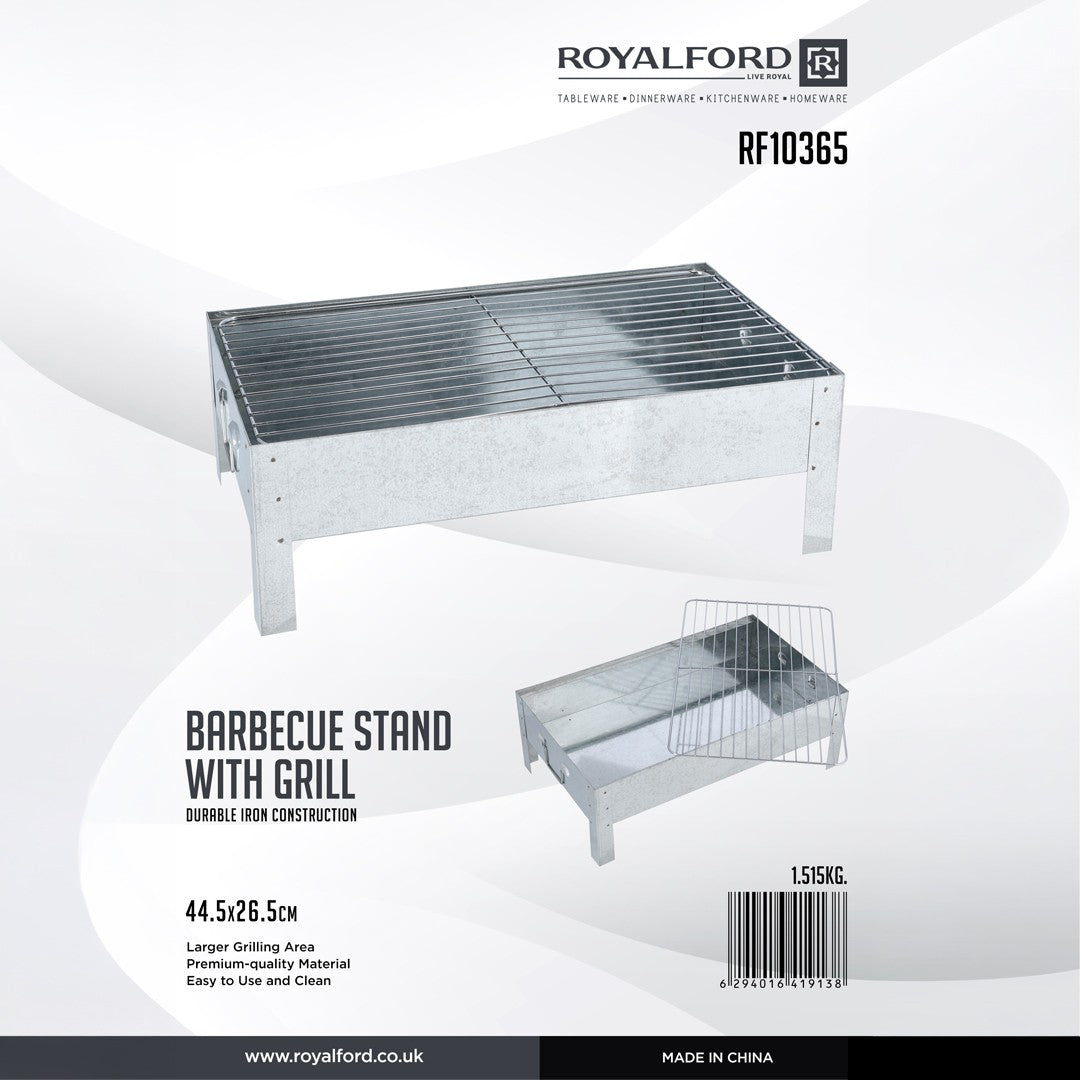 Royalford RF10365  Portable Tabletop Charcoal Grill | Durable Iron Body |  Large Grilling Area |  Easy-Clean Lightweight BBQ for Picnic, Camping & Outdoor Travel