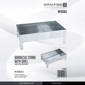 Royalford RF10365  Portable Tabletop Charcoal Grill | Durable Iron Body |  Large Grilling Area |  Easy-Clean Lightweight BBQ for Picnic, Camping & Outdoor Travel