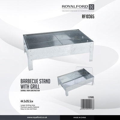 Royalford RF10365  Portable Tabletop Charcoal Grill | Durable Iron Body |  Large Grilling Area |  Easy-Clean Lightweight BBQ for Picnic, Camping & Outdoor Travel