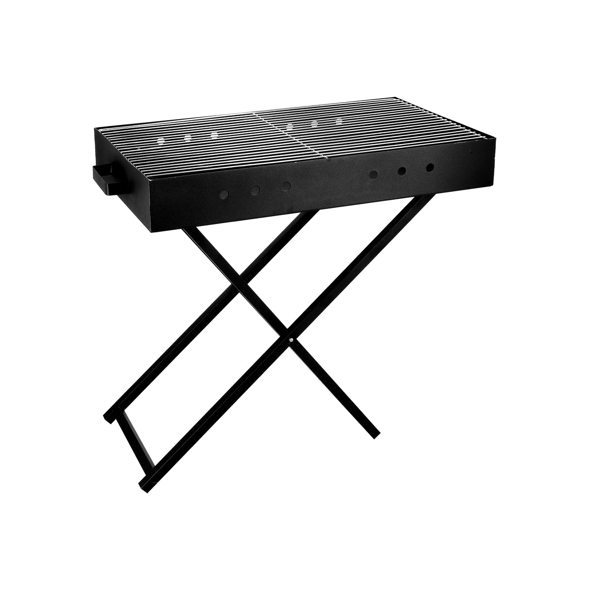 Royalford RF10367 Barbecue Stand with Grill | Foldable & Portable Iron BBQ Grill Stand for Outdoor Camping, Picnic, Garden Cooking with Iron Build Large Grilling Area