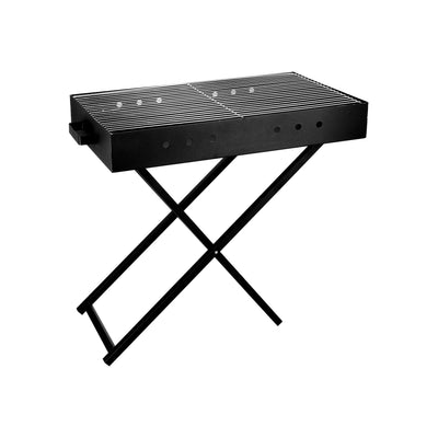 Royalford RF10367 Barbecue Stand with Grill | Foldable & Portable Iron BBQ Grill Stand for Outdoor Camping, Picnic, Garden Cooking with Iron Build Large Grilling Area