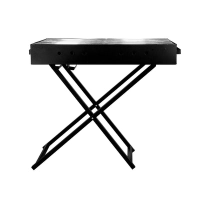 Royalford RF10367 Barbecue Stand with Grill | Foldable & Portable Iron BBQ Grill Stand for Outdoor Camping, Picnic, Garden Cooking with Iron Build Large Grilling Area